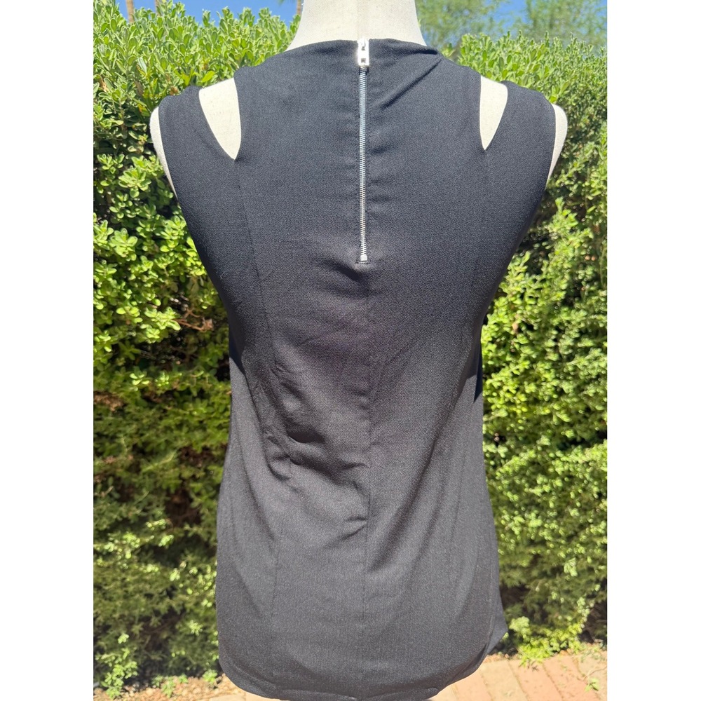 Rag & Bone Black Cutout Shoulder Tank Top Womens Medium M Back Zipper - Picture 4 of 10